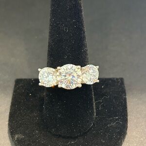 JTV Bella Luce 3 Stone Diamond Simulant Ring